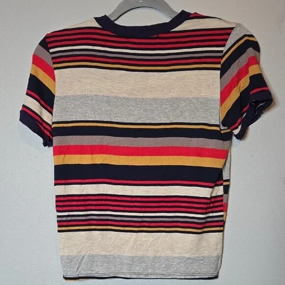 Gaze y2k 90s Style Striped Tee, Multicolored, Stretchy, Size‎ Small - Picture 2 of 4